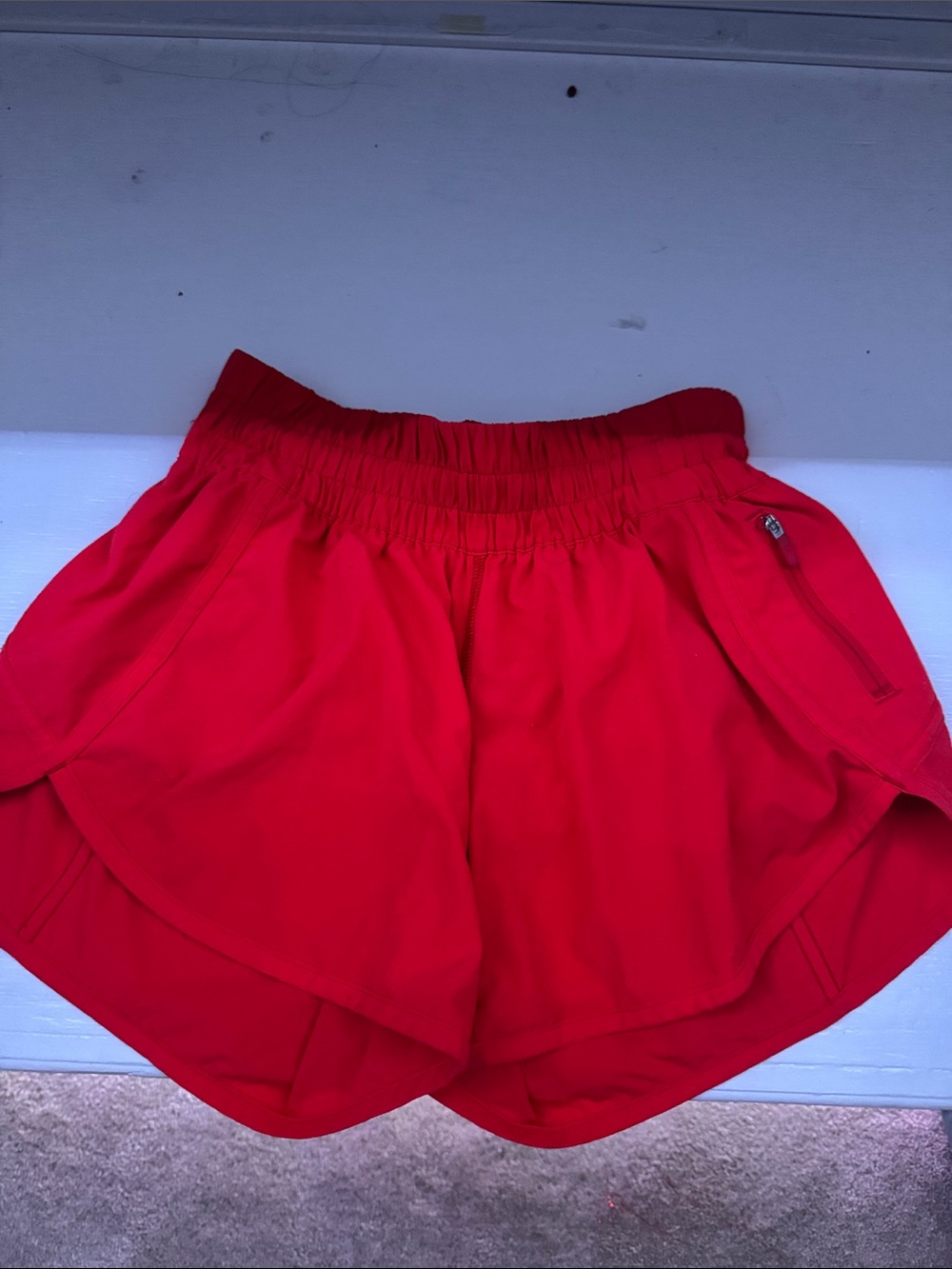 lululemon athletica Red Women's Athletic Shorts with Elastic Waistband